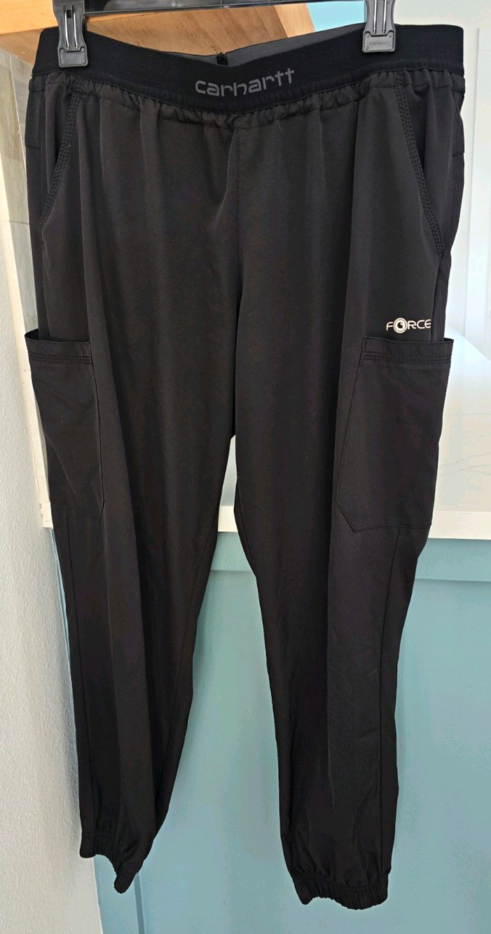 Carhartt Force C54106 Women's Black Cargo Scrub Jogger Pants Petite L